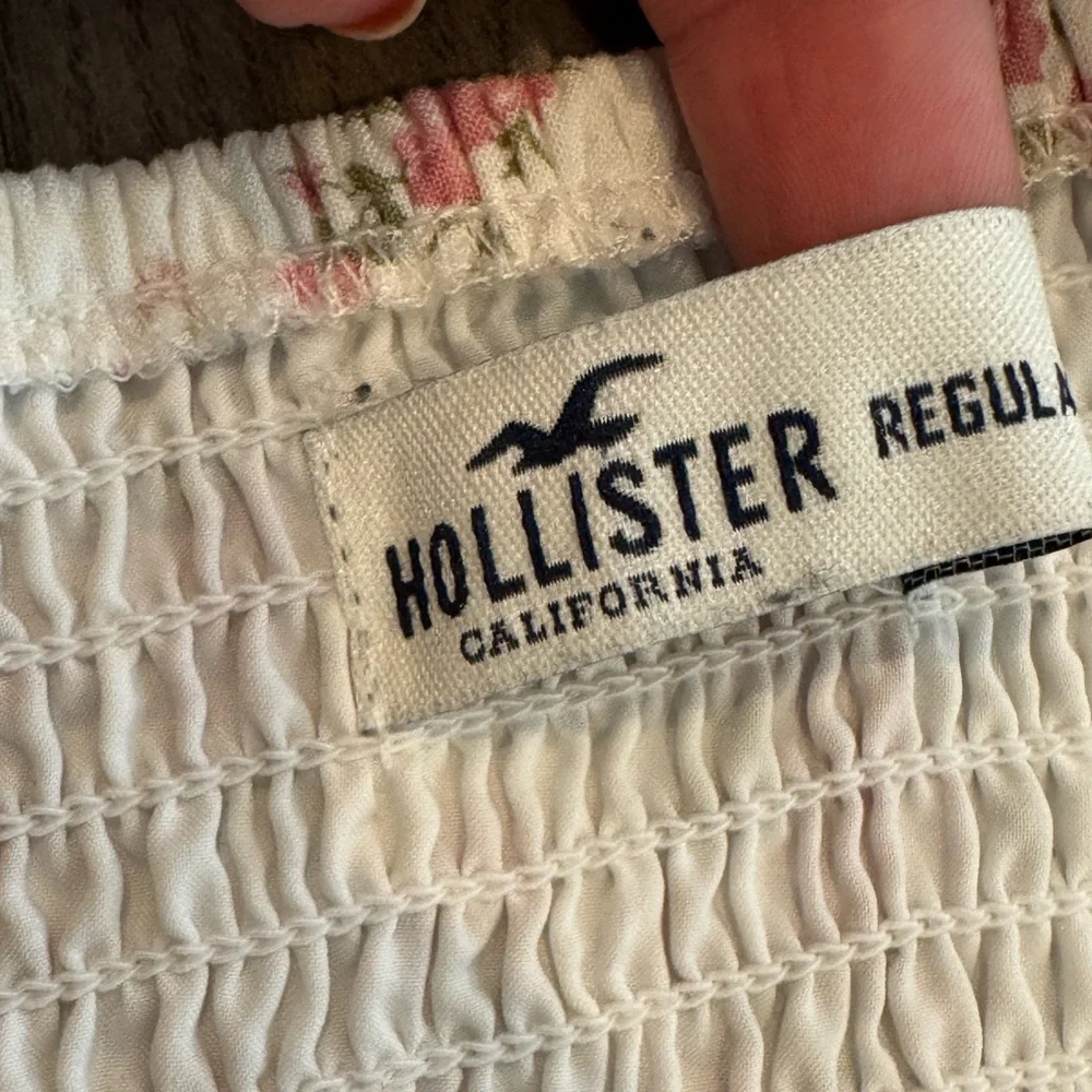 HOLLISTER Floral Mini Dress Size L sweetheart Babydoll Prairie Peasant - Picture 6 of 9